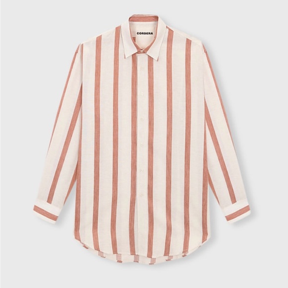 cordera Tops - Cordera Wide Stripes Shirt, one size! Terracotta and cream.